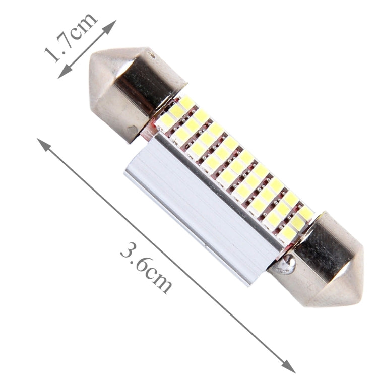 2 PCS DC 12V 6W 36MM Bicuspid Car Door Lamps Registration Mark light Dashboard Dome Door Lights LED Reading Lamp with 27 LED SMD 3014 Lights White - Dome Lights by buy2fix | Online Shopping UK | buy2fix