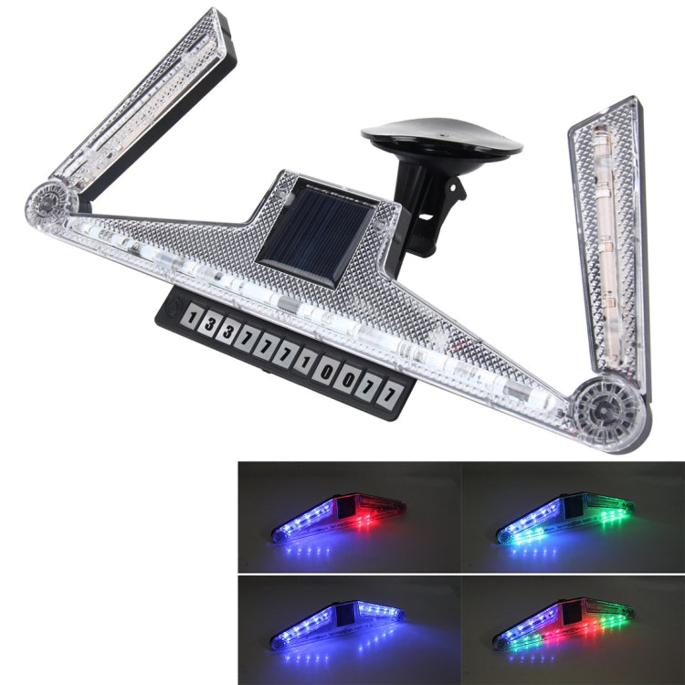 Solar Anti Collision Cupule Ranger Lamp Car Taillight LED Flash Warning Light Caution Light Foldable Solar Cupule Warning Lamp with Temporary Parking License - Arrow Turn Lights by buy2fix | Online Shopping UK | buy2fix
