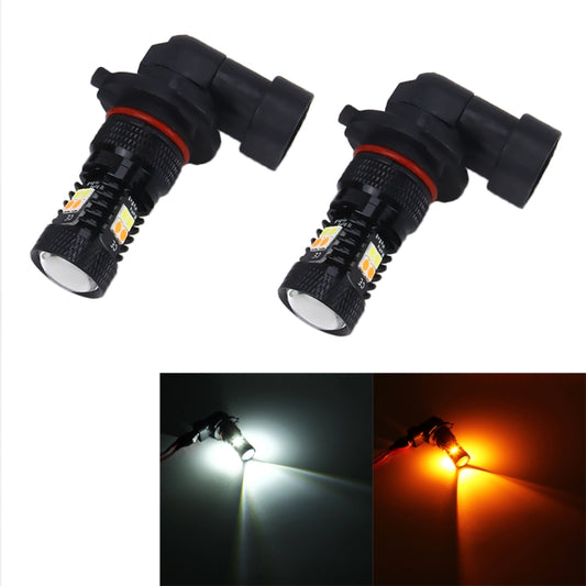 2 PCS 9005/HB3 DC 12V 5W 350LM Auto Car Fog Lights with 16 SMD-3030 LED Bulbs, White + Yellow Light - Fog / Driving Lights by buy2fix | Online Shopping UK | buy2fix