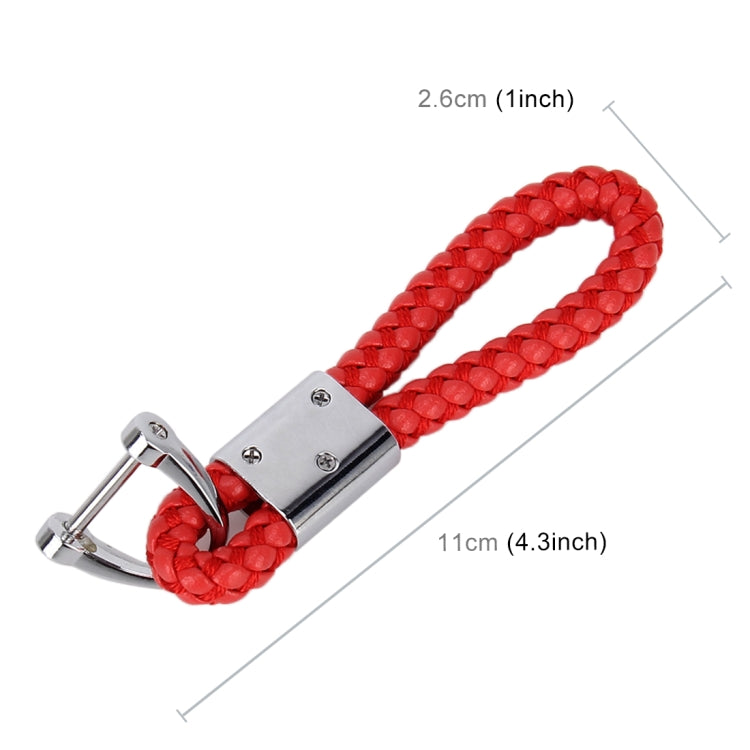 PU Leather Braided Strap Crystal Inlaid Keychain Keyring, Random Color Delivery - Key Rings by buy2fix | Online Shopping UK | buy2fix