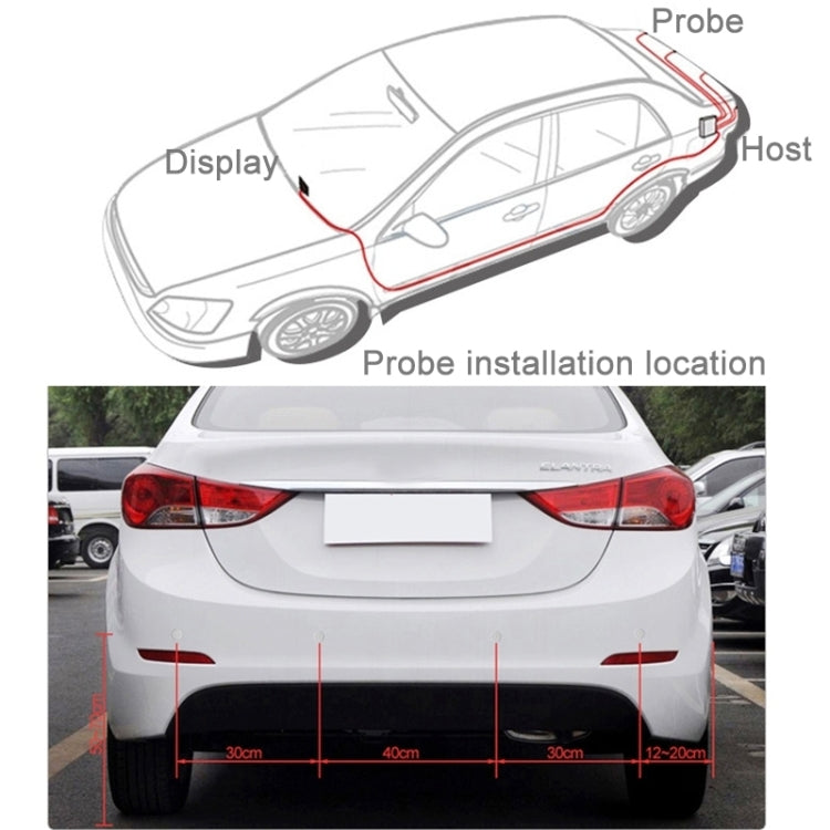 Car Buzzer Reverse Backup Radar System - Premium Quality 4 Parking Sensors Car Reverse Backup Radar System with LCD Display(Dark Red) - In Car by buy2fix | Online Shopping UK | buy2fix