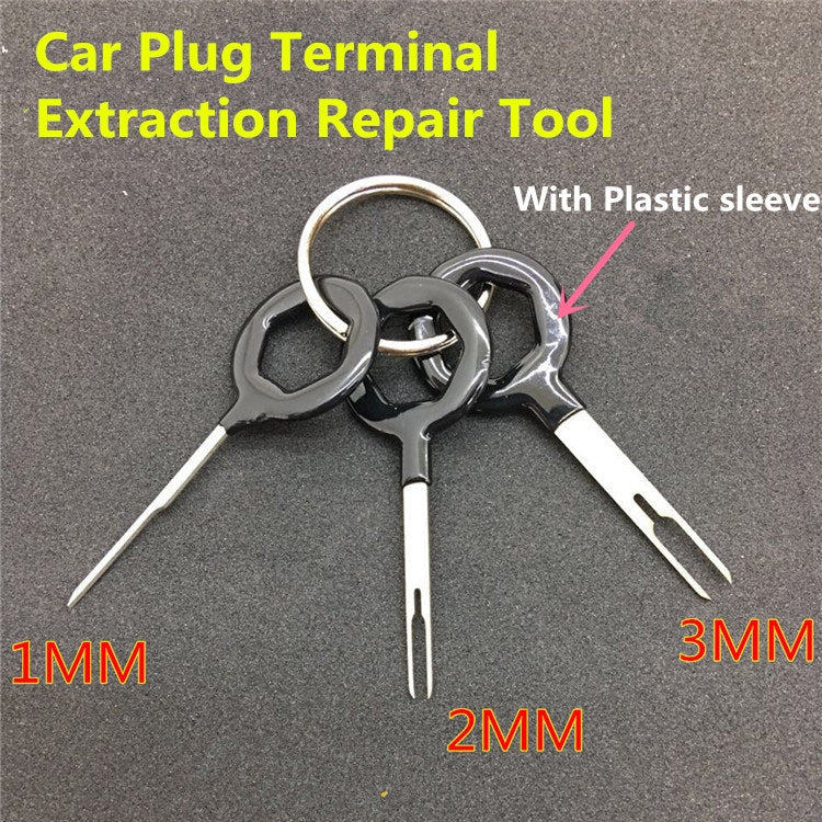 3 PCS Auto Car Rubberized Plug Circuit Board Wire Harness Terminal Extraction Pick Connector Crimp Pin Back Needle Remove Tool (Black) - In Car by buy2fix | Online Shopping UK | buy2fix