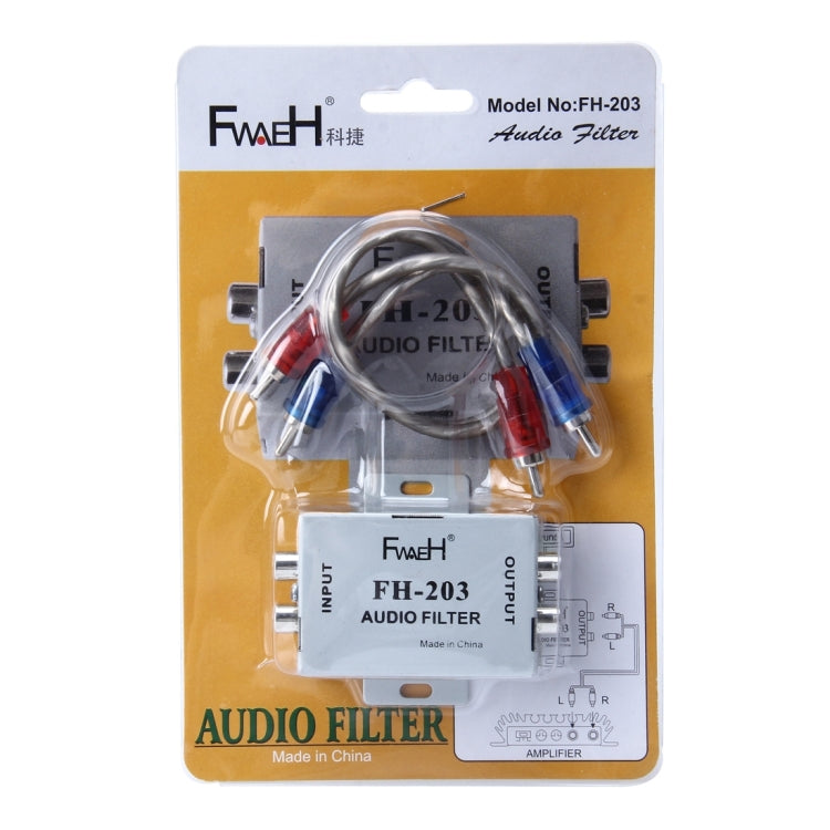 FH-203 12V Vehicle Car Audio Amplifier Noise Filter RCA Plug Loop Isolator for DVD Stereos - In Car by buy2fix | Online Shopping UK | buy2fix