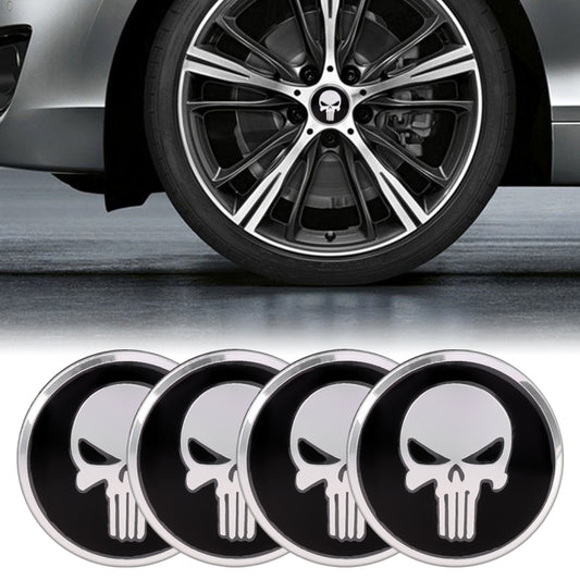 4 PCS Car-Styling Skull Pattern Wheel Hub Decorative Sticker, Diameter: 5.8cm - Decorative Sticker by buy2fix | Online Shopping UK | buy2fix