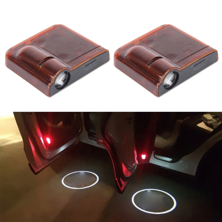 2 PCS LED Ghost Shadow Light, Car Door LED Laser Welcome Decorative Light, Display Logo for Volkswagen Car Brand(Red) - Door Lights by buy2fix | Online Shopping UK | buy2fix