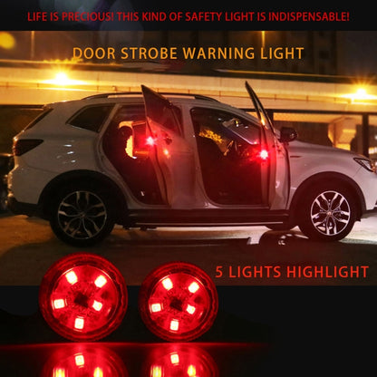 2 PCS Car Door Magnetic Warning Strobe Light Lamp(Red Light) - Door Lights by buy2fix | Online Shopping UK | buy2fix