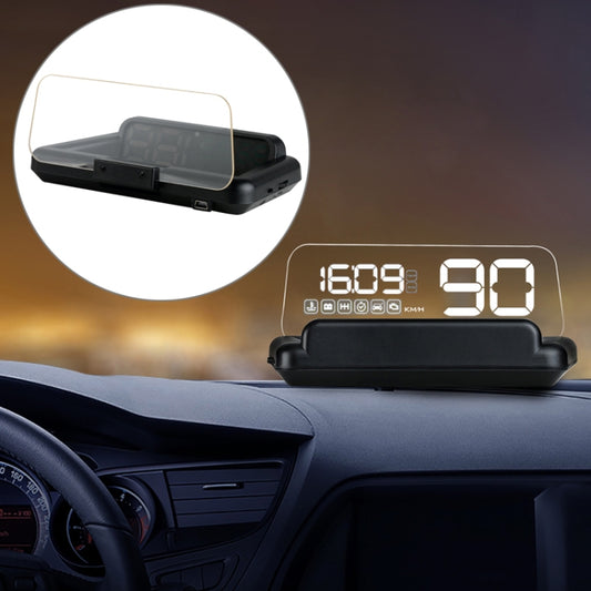 C500 Car HUD Virtual HD Projection Head-up Display, With Adjustable Reflection Board, Speed & RPM & Water Temperature & Oil Consumption & Driving Distance / Time & Voltage Display, Over Speed Alarm, Connect OBD2 Interface(White) - Head Up Display System by buy2fix | Online Shopping UK | buy2fix