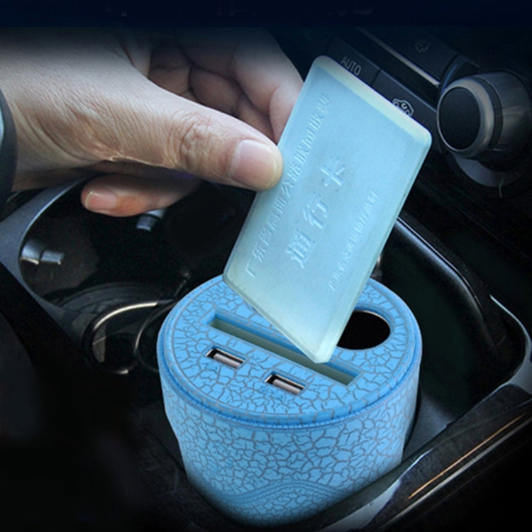 D-24 Crocodile Texture Car Cup Charger 2.1A/1A Dual USB Ports Car 12V-24V Charger with 2-Socket Cigarette and Card Socket - Cigar Socket by buy2fix | Online Shopping UK | buy2fix