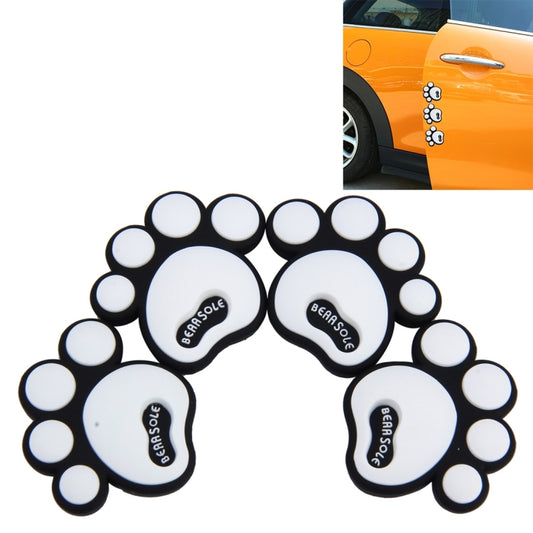 4 PCS Dog Footprint Shape Cartoon Style PVC Car Auto Protection Anti-scratch Door Guard Decorative Sticker(White) - Anti Collision Sticker by buy2fix | Online Shopping UK | buy2fix