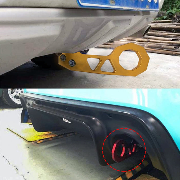 Aluminum Alloy Rear Tow Towing Hook Trailer Ring for Universal Car Auto with 2 x Screw Holes(Blue) - In Car by buy2fix | Online Shopping UK | buy2fix