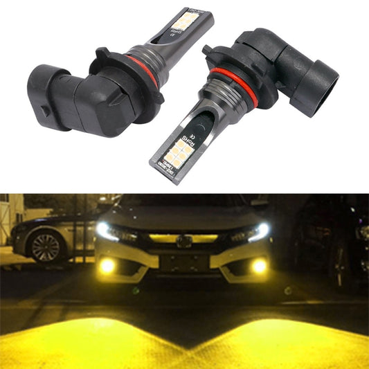 2 PCS 9006 DC12V-24V / 12W / 3000K / 800LM 12LEDs SMD-3030 Car LED Fog Light (Yellow Light) - In Car by buy2fix | Online Shopping UK | buy2fix