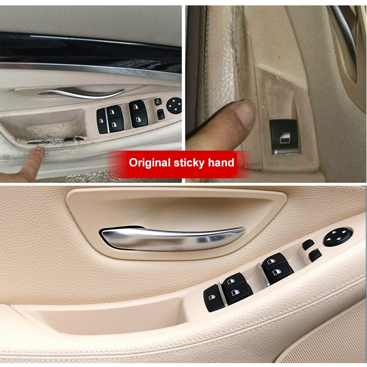 Car High Configuration Version Inside Doors Handle Pull Trim Cover 5141 7225 873 for BMW F10 F18, Left Driving (Beige White) - In Car by buy2fix | Online Shopping UK | buy2fix