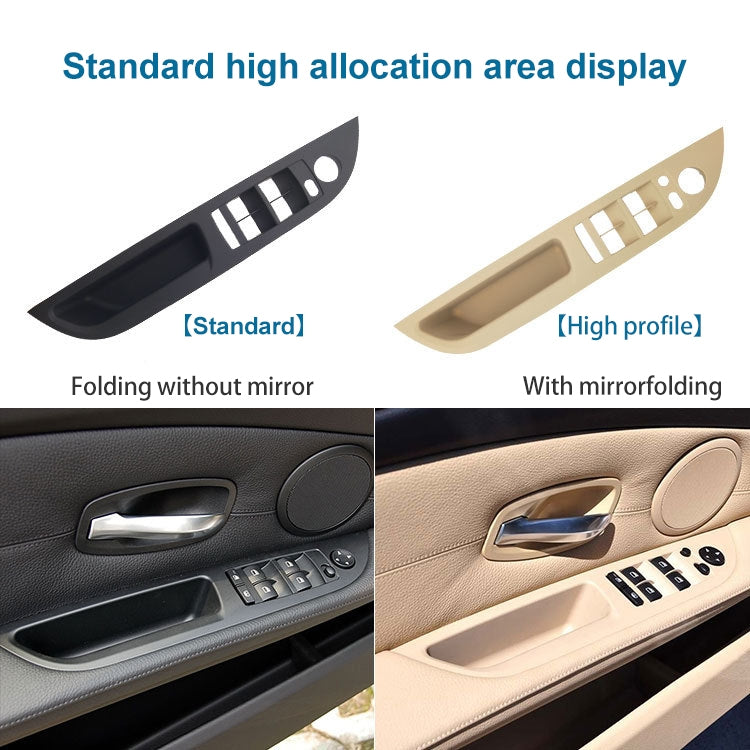 Car Left Front Door Window Lift Switch Trim Panel 51416983705 for BMW E60 2008-2010, Left Driving High Configuration Version (Beige) - In Car by buy2fix | Online Shopping UK | buy2fix