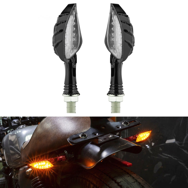 2pcs KC022 Motorcycle 12LEDs Turn Signal Light (Black) - In Car by buy2fix | Online Shopping UK | buy2fix