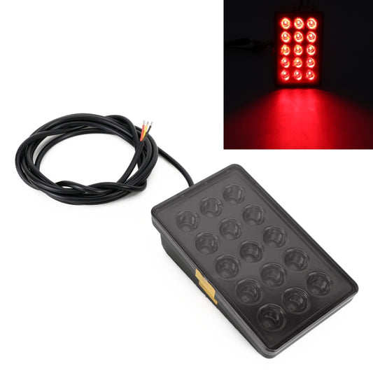 DC12V 1W Car Square Highlight Brake Lights Reversing Light with 15LEDs SMD-3528 (Black) - In Car by buy2fix | Online Shopping UK | buy2fix