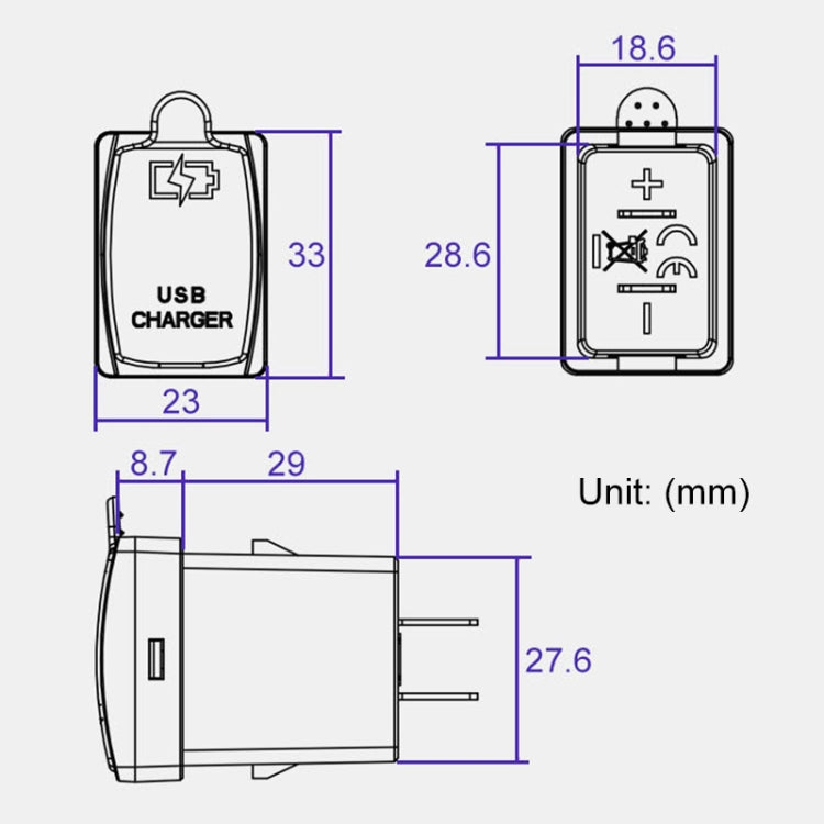 Car 3.1A USB Double-sided Mobile Phone Charger for Toyota - Car Charger by buy2fix | Online Shopping UK | buy2fix