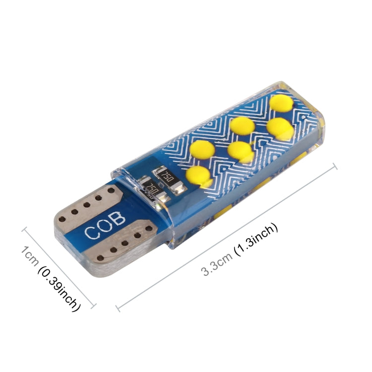 10 PCS T10 DC12V / 1.2W Car Clearance Light 12LEDs COB Lamp Beads (Yellow Light) - In Car by buy2fix | Online Shopping UK | buy2fix