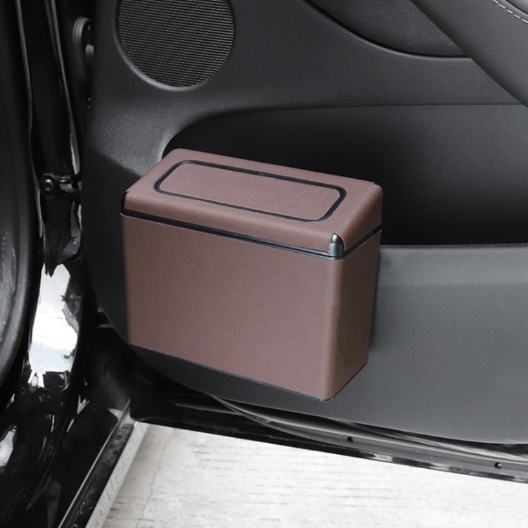 Car Plastic Trash Can Large Capacity Interior Accessories Box (Brown) - In Car by buy2fix | Online Shopping UK | buy2fix