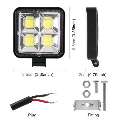 Car Square Work Light with 4 COB Lamp Beads - In Car by buy2fix | Online Shopping UK | buy2fix