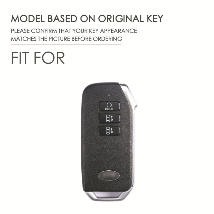 Hallmo Car Cowhide Leather Key Protective Cover for KIA (Black) - In Car by buy2fix | Online Shopping UK | buy2fix