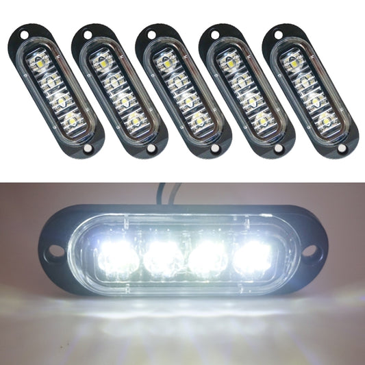 5 PCS MK-087 Car / Truck 4LEDs Side Marker Indicator Lights Bulb Lamp (White Light) - In Car by buy2fix | Online Shopping UK | buy2fix