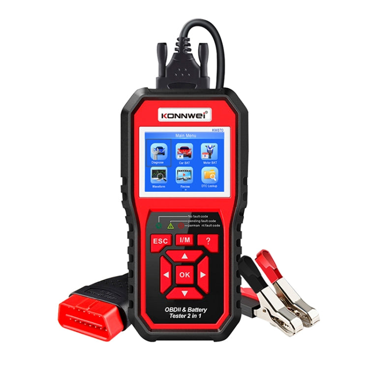 KONNWEI KW870 2 in 1 Car OBD2 Fault Diagnosis + Battery Tester - Code Readers & Scan Tools by KONNWEI | Online Shopping UK | buy2fix