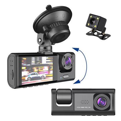 A1 3-lens Video HD Night Vision Car Driving Recorder -  by buy2fix | Online Shopping UK | buy2fix