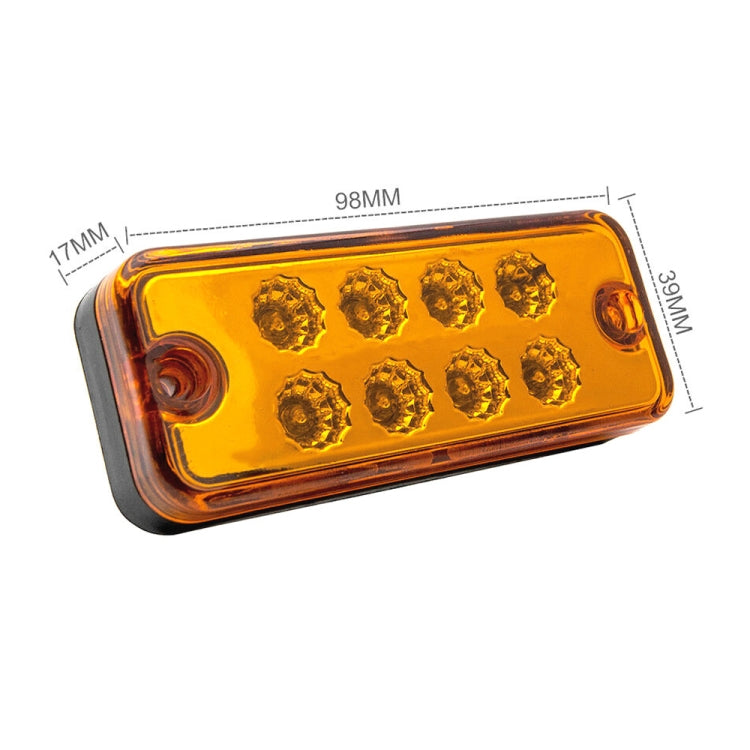 4 PCS 10-30V 8LED Car Tail Light Side Lamp (Yellow Light) - In Car by buy2fix | Online Shopping UK | buy2fix