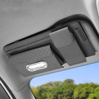 Car Nappa Leather Sun Visor Storage Clip (Grey) - In Car by buy2fix | Online Shopping UK | buy2fix