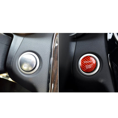Car Carbon Fiber Red One-click Start Button Decorative Sticker for Mercedes-Benz Left and Right Drive Universal - Car Interior Mouldings by buy2fix | Online Shopping UK | buy2fix
