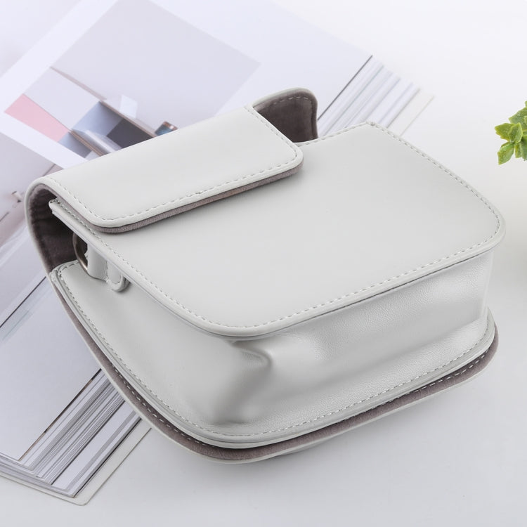 Retro Style Full Body Camera PU Leather Case Bag with Strap for FUJIFILM instax mini 9 / mini 8+ / mini 8(White) - Camera Accessories by buy2fix | Online Shopping UK | buy2fix