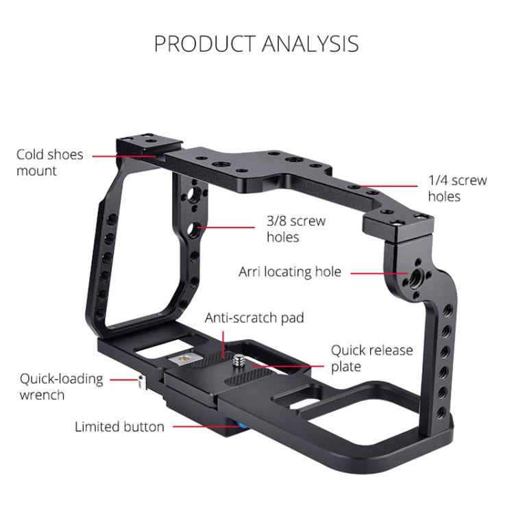 YELANGU C9 YLG0911A-A Video Camera Cage Stabilizer for DJI BMPCC 4K (Black) - Camera Accessories by YELANGU | Online Shopping UK | buy2fix