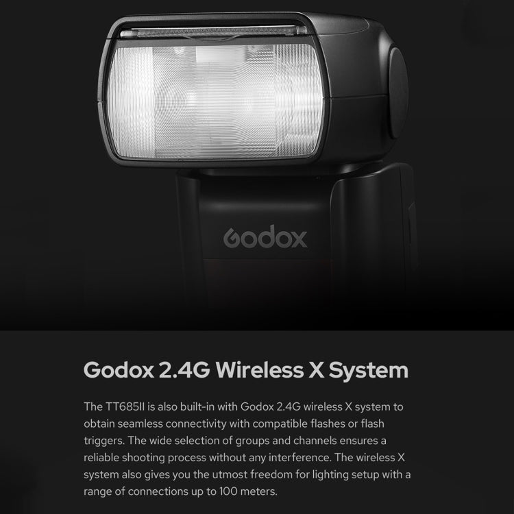 Godox TT685II-F 2.4GHz Wireless TTL HSS 1/8000s Flash Speedlite for FUJIFILM (Black) - Shoe Mount Flashes by Godox | Online Shopping UK | buy2fix