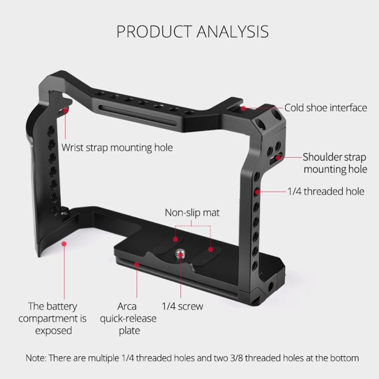 YELANGU C22 YLG0334B Video Camera Cage Stabilizer with Handle for Canon EOS R5/R6 (Black) - Camera Cage by YELANGU | Online Shopping UK | buy2fix