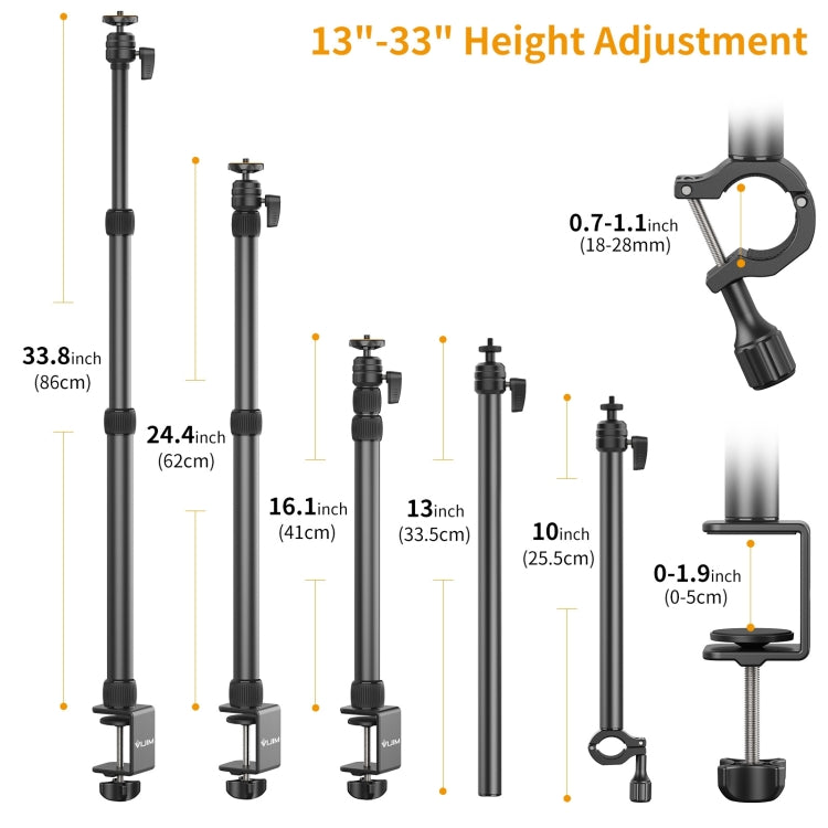 Ulanzi VIJIM LS11 C-Clamp Extension Arm Mount Live Desk Light Stand Kit - Stand by Ulanzi | Online Shopping UK | buy2fix