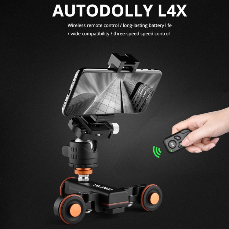 YELANGU L4X Camera Wheel Dolly + PC142 Phone Clamp with Remote, Load: 3kg - Camera Dolly by YELANGU | Online Shopping UK | buy2fix