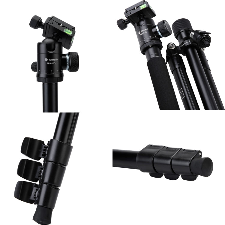 Fotopro F5 4-Section Quick Unlock Tripod Monopod with Ball Head (Black) - Tripods by Fotopro | Online Shopping UK | buy2fix