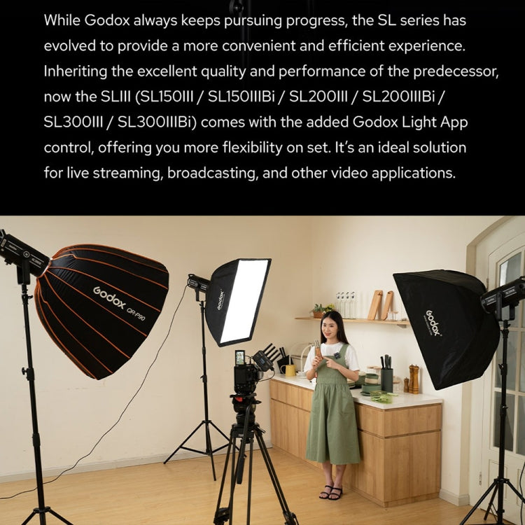 Godox SL300IIIBi 330W Bi-Color 2800K-6500K LED Video Light(US Plug) - Shoe Mount Flashes by Godox | Online Shopping UK | buy2fix