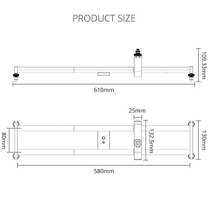 YELANGU YLG0119A 60cm Splicing Slide Rail Track + Trolley Rail Buckle for SLR Cameras / Video Cameras(Black) - Camera Accessories by YELANGU | Online Shopping UK | buy2fix