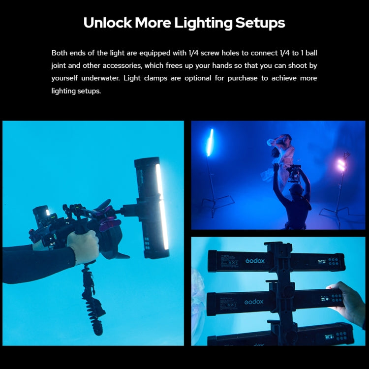 Godox WT40R Waterproof Tube Light 40cm RGB Photo Video Fill Light -  by Godox | Online Shopping UK | buy2fix