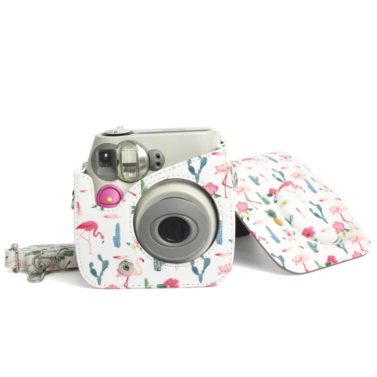 Flamingo Cactus Pattern PU Leather Protective Camera Case Bag For FUJIFILM Instax Mini 7S / 7C Camera - Camera Accessories by buy2fix | Online Shopping UK | buy2fix