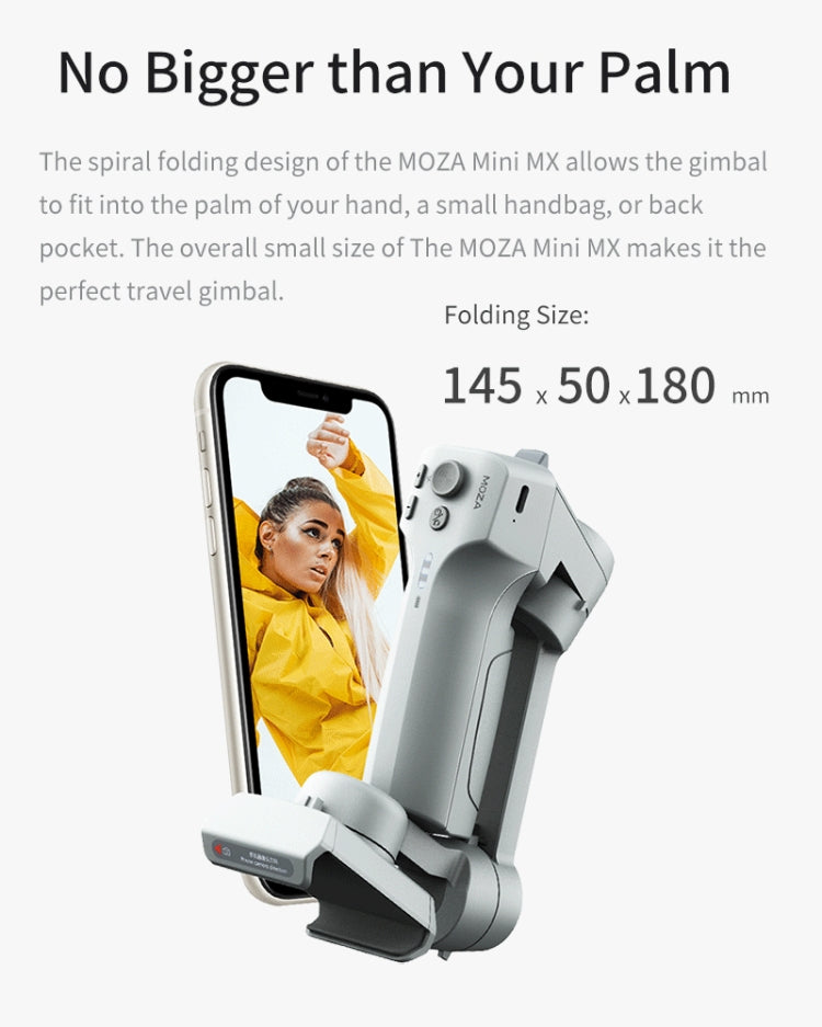 MOZA Mini MX 3 Axis Foldable Handheld Gimbal Stabilizer for Action Camera and Smart Phone(Grey) - Handheld Gimbals by MOZA | Online Shopping UK | buy2fix