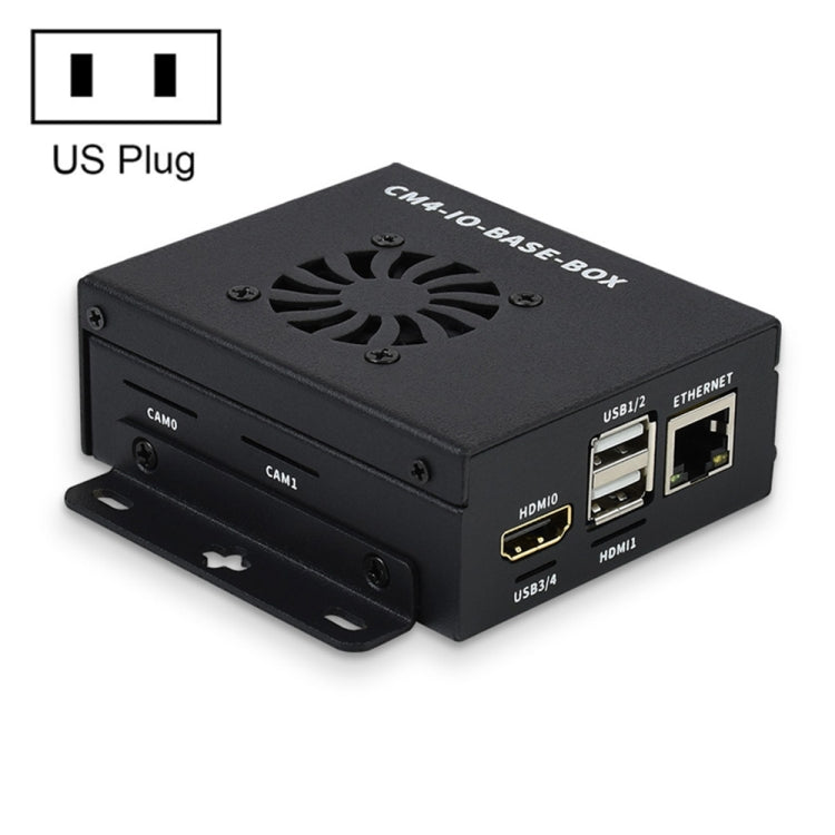 Waveshare Mini IO Board Lite Ver Mini-Computer Base Box with Metal Case & Cooling Fan for Raspberry Pi CM4(US Plug) - Mini PC Accessories by WAVESHARE | Online Shopping UK | buy2fix