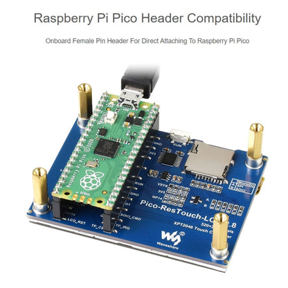 WAVESHARE 2.8 inch 262K Colors 320 x 240 Pixel Touch Display Module for Raspberry Pi Pico, SPI Interface - LCD & LED Display Module by WAVESHARE | Online Shopping UK | buy2fix