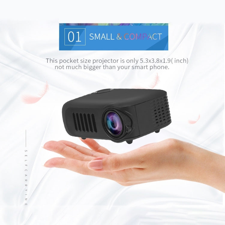 A2000 Portable Projector 800 Lumen LCD Home Theater Video Projector, Support 1080P, UK Plug (Black) - Consumer Electronics by buy2fix | Online Shopping UK | buy2fix