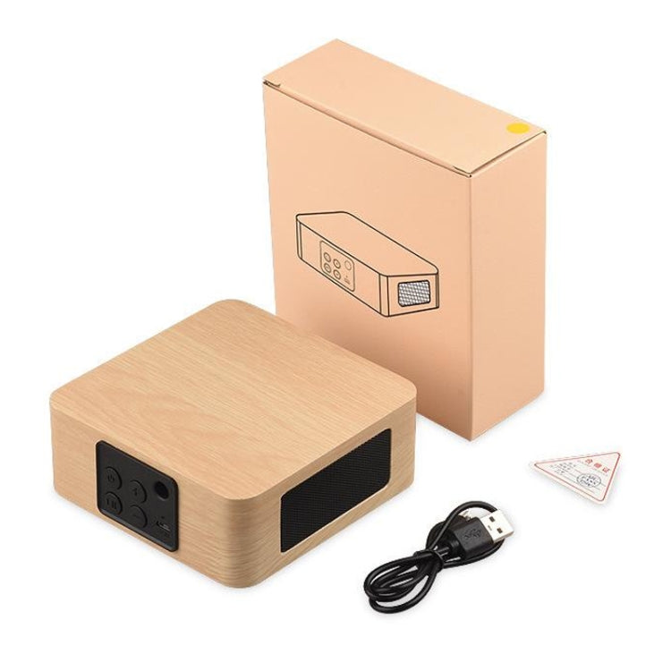 Q1A Bluetooth 4.2 Mini Wooden Double Horns Bluetooth Speaker(Yellow Wood Texture) - Mini Speaker by buy2fix | Online Shopping UK | buy2fix