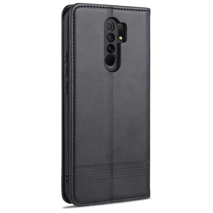 For Xiaomi Redmi 9 AZNS Magnetic Calf Texture Horizontal Flip Leather Case with Card Slots & Holder & Wallet(Black) - Xiaomi Cases by AZNS | Online Shopping UK | buy2fix