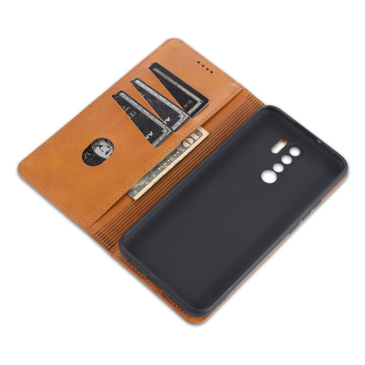 For Xiaomi Redmi 9 AZNS Magnetic Calf Texture Horizontal Flip Leather Case with Card Slots & Holder & Wallet(Black) - Xiaomi Cases by AZNS | Online Shopping UK | buy2fix