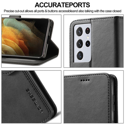 For Samsung Galaxy S21 Ultra 5G LC.IMEEKE Calf Texture Horizontal Flip Leather Case with Holder & Card Slots & Wallet(Black) - Galaxy S21 Ultra 5G Cases by LC.IMEEKE | Online Shopping UK | buy2fix