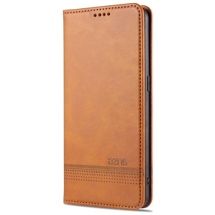 For Oppo Reno5 5G AZNS Magnetic Calf Texture Horizontal Flip Leather Case with Card Slots & Holder & Wallet(Light Brown) - OPPO Cases by AZNS | Online Shopping UK | buy2fix